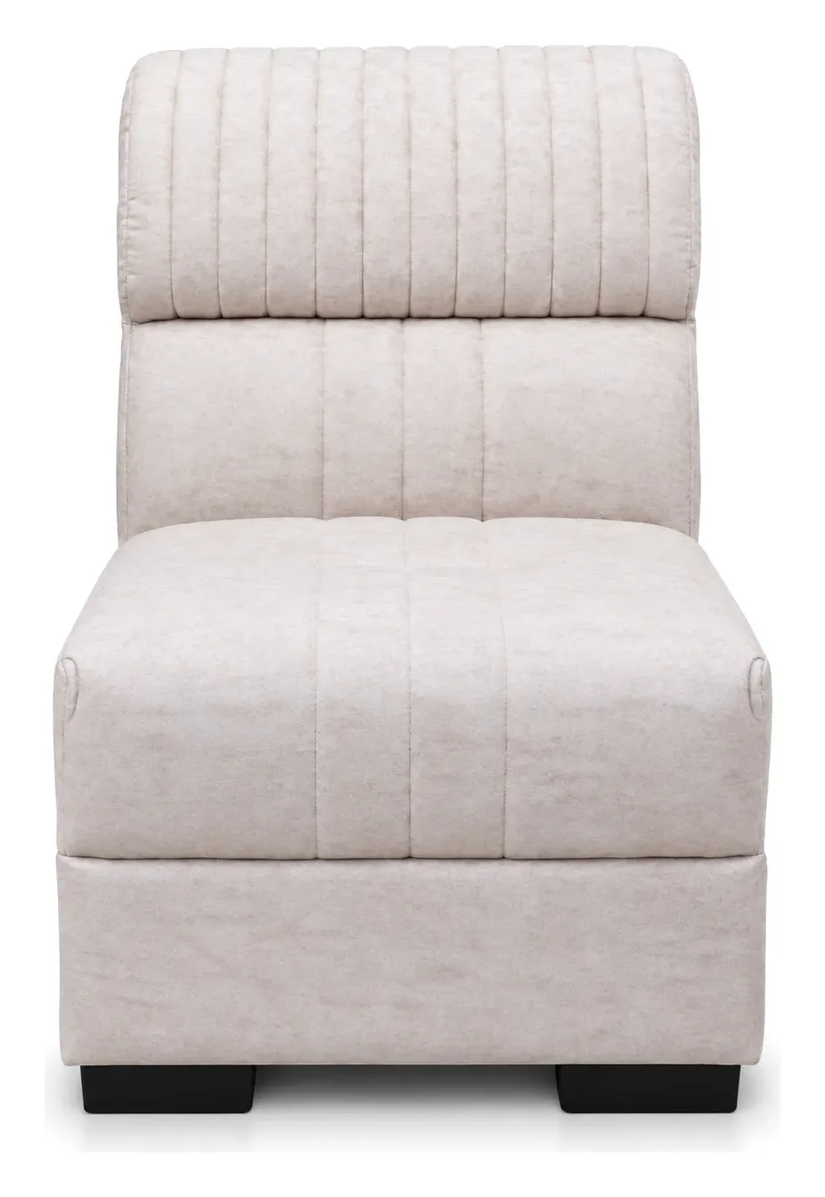 L-Shaped Sofa, Ivory with Wooden Arm Accents, photo 5