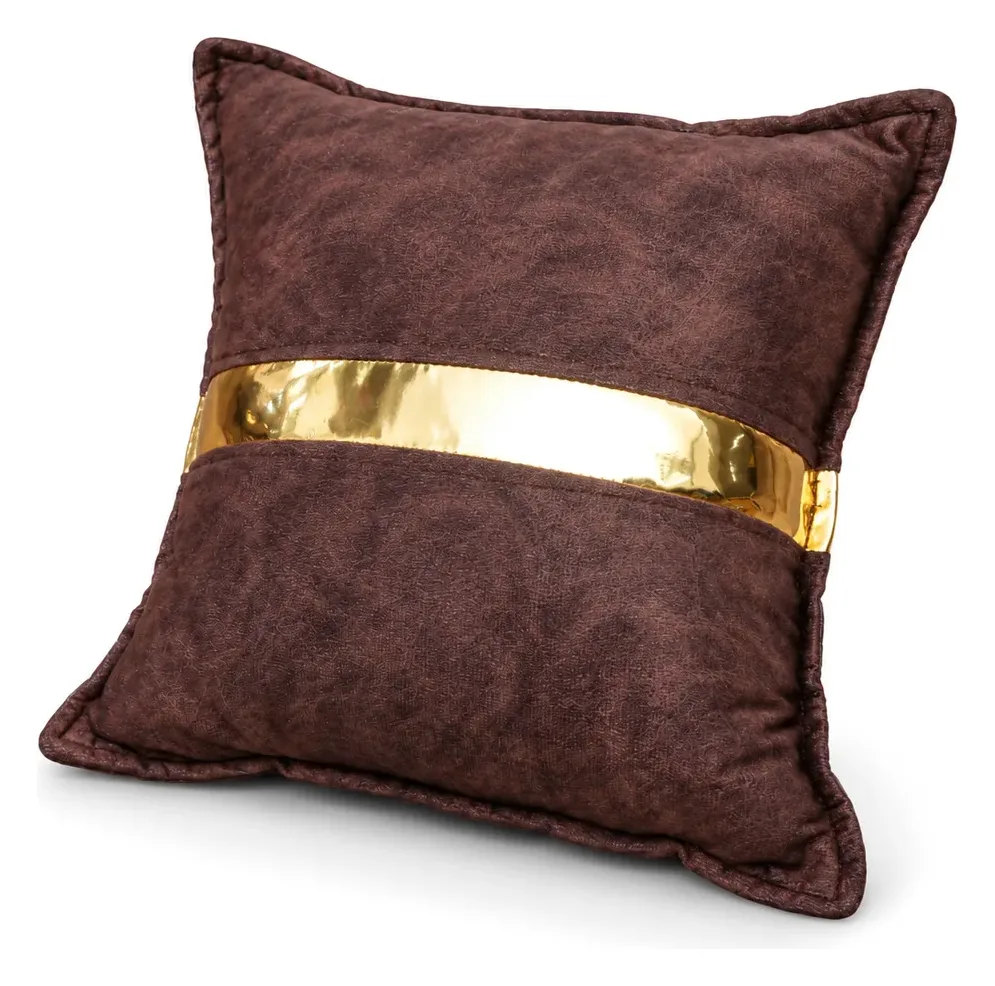 L-Shaped Sofa, Maroon Quilted with Gold Trim, photo 4