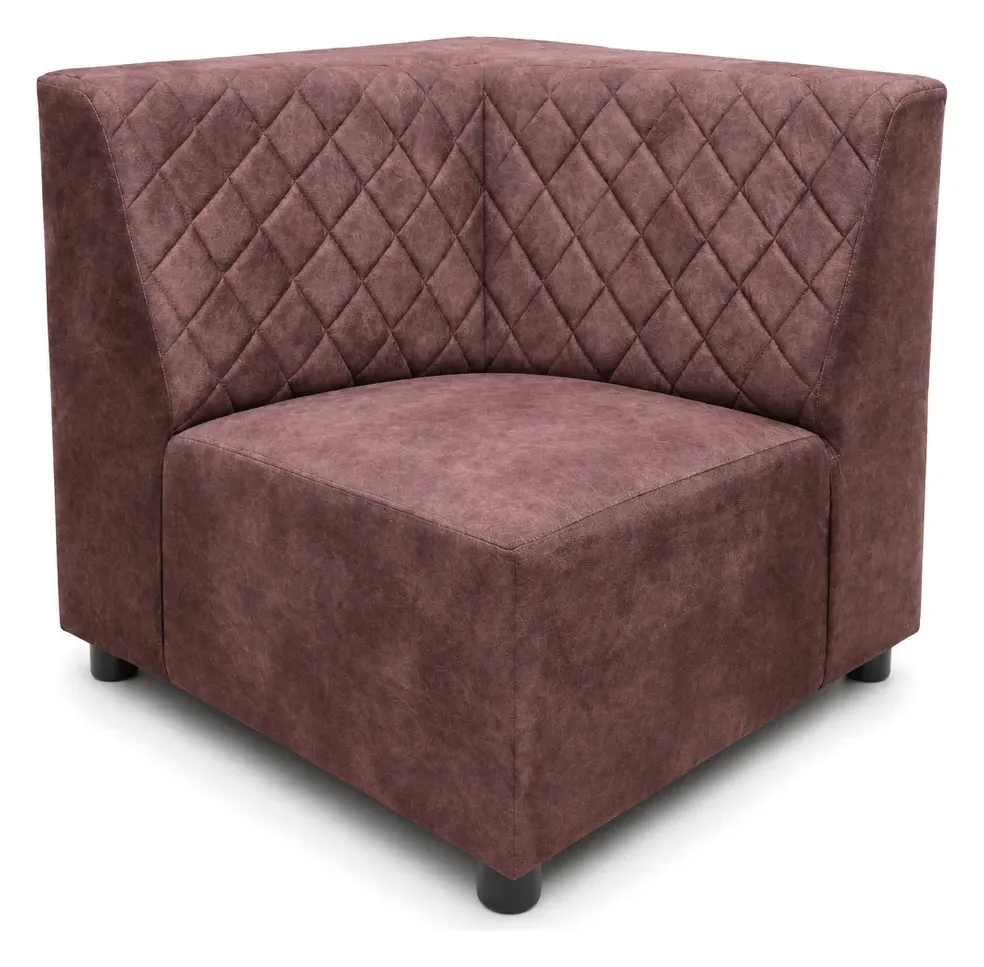 L-Shaped Sofa, Maroon Quilted with Gold Trim, photo 7