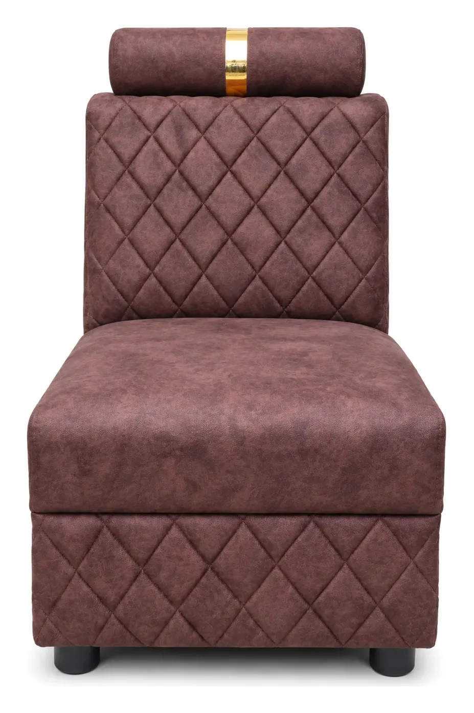 L-Shaped Sofa, Maroon Quilted with Gold Trim, photo 8