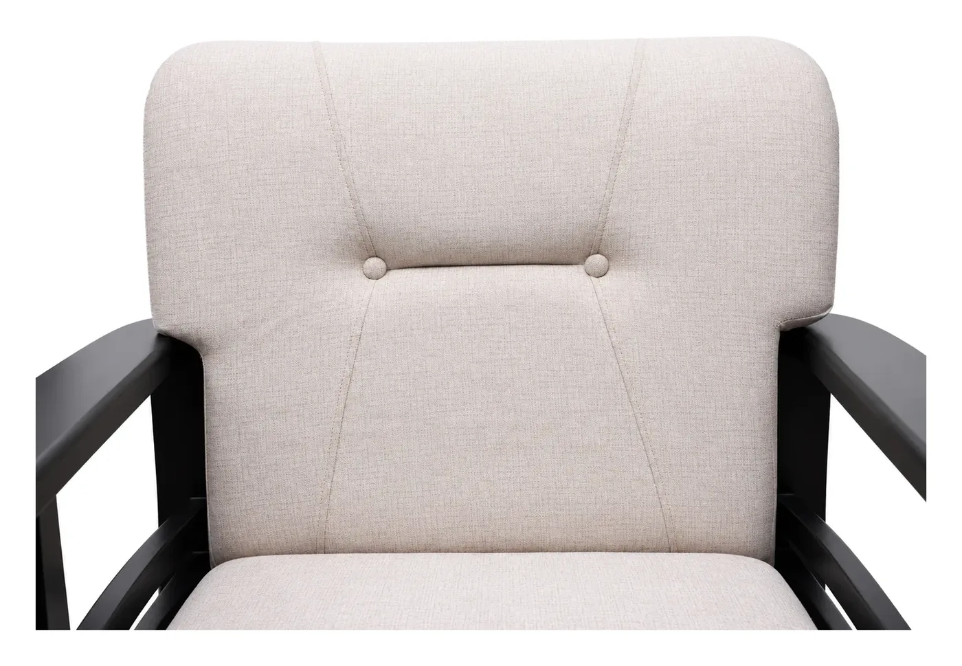 Sofa Set 3+1+1, Cream with Black Wooden Frame, photo 5
