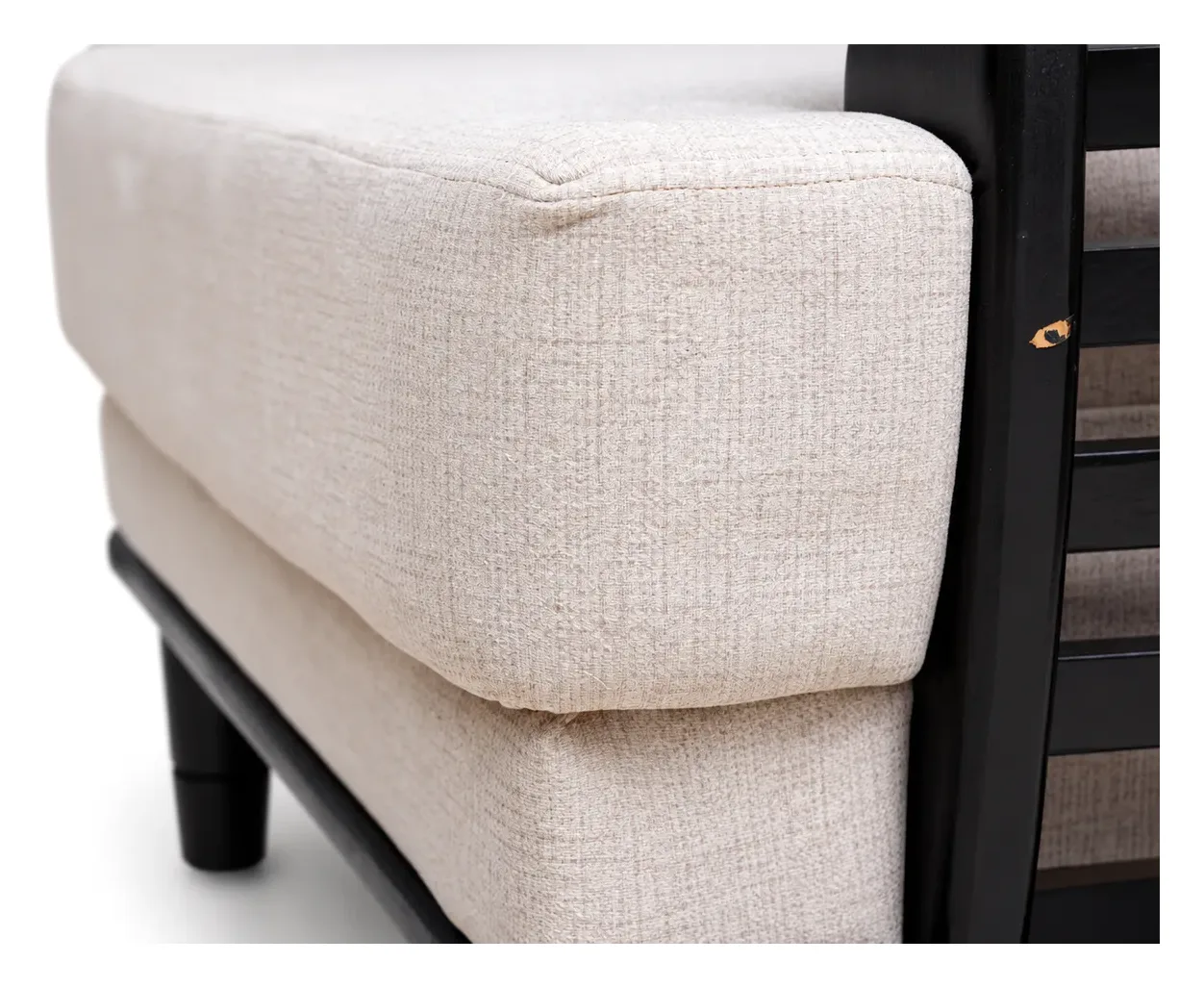 Sofa Set 3+1+1, Cream with Black Wooden Frame, photo 6