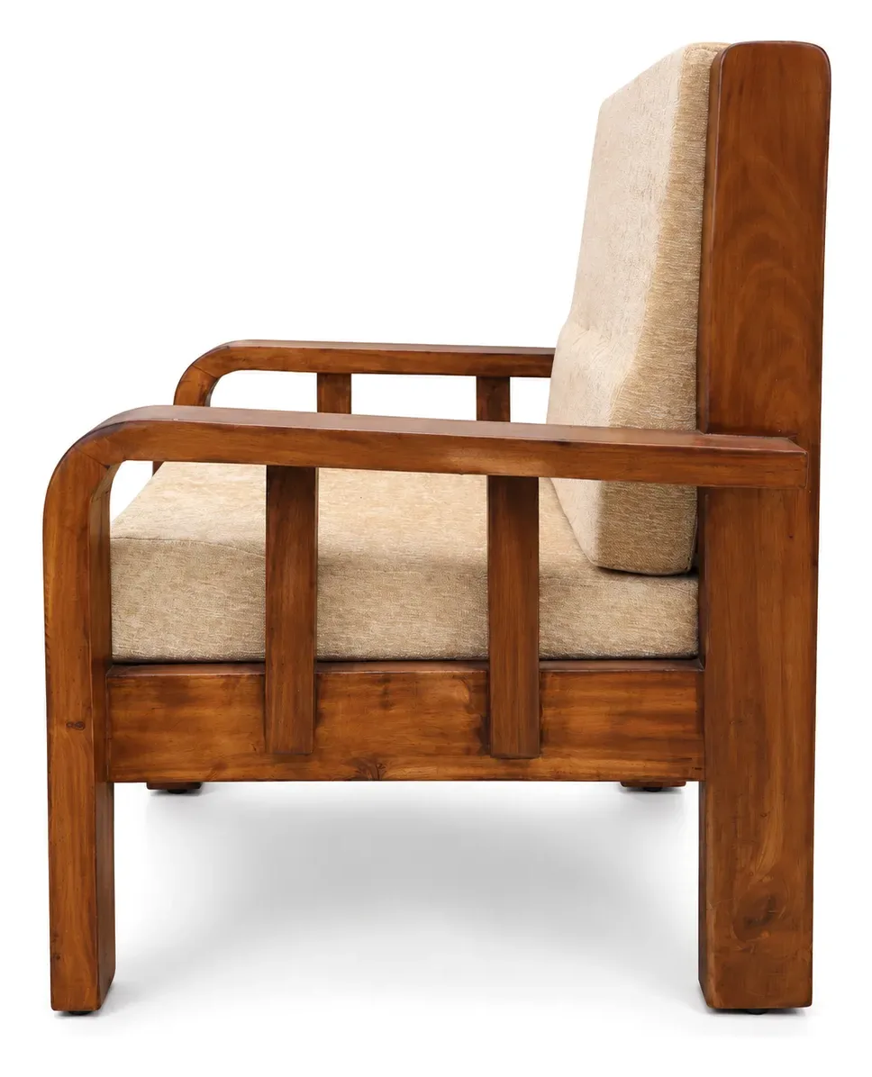 Sofa Set 3+1+1, Beige, Wooden Frame, photo 6