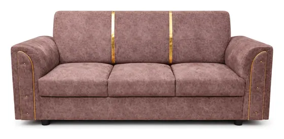 3-Seater Sofa, Mauve with Gold Strips