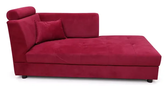 Lounger, Red Velvet with Headrest