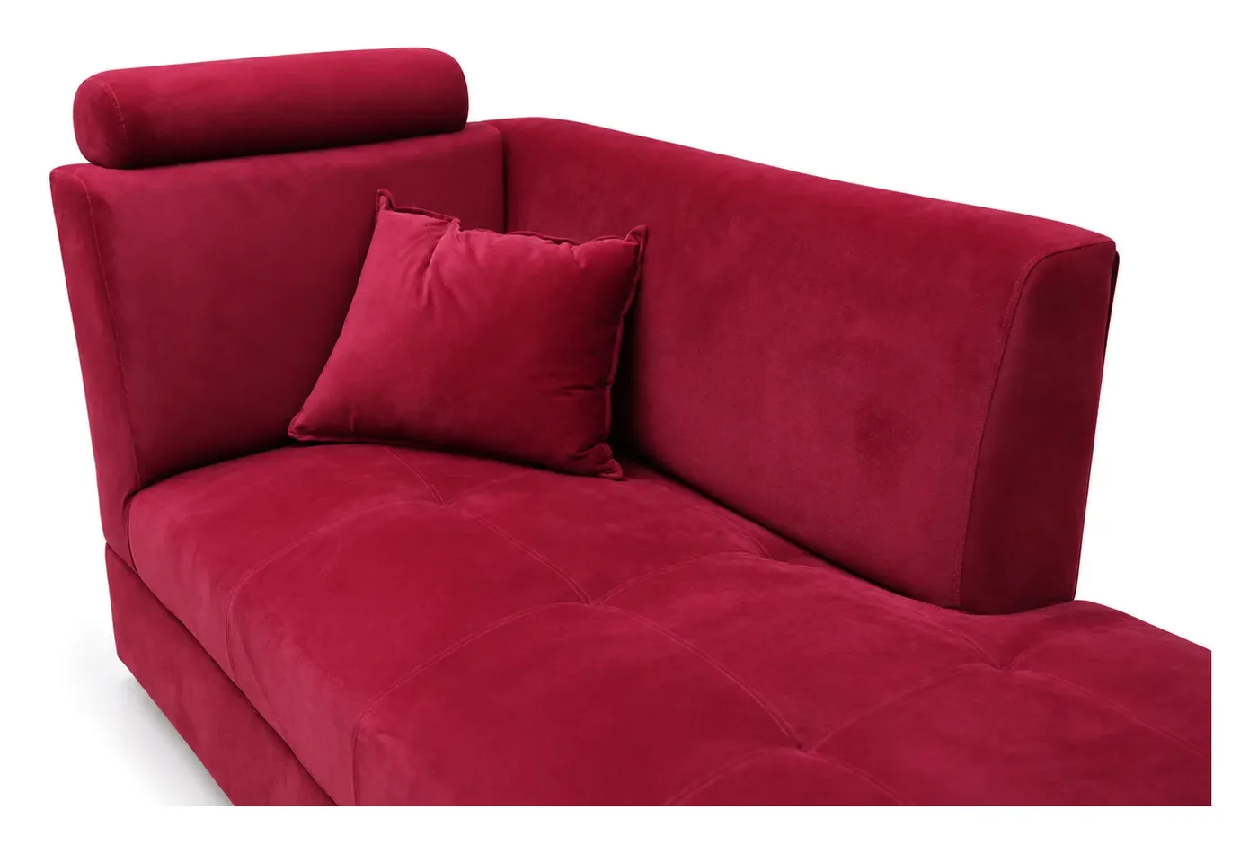 Lounger, Red Velvet with Headrest, photo 2