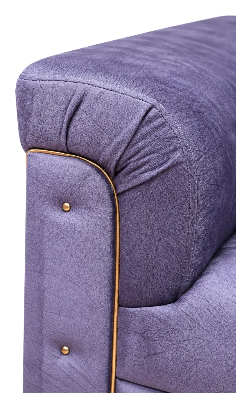 3-Seater Sofa, Lavender with Gold Strips, photo 4