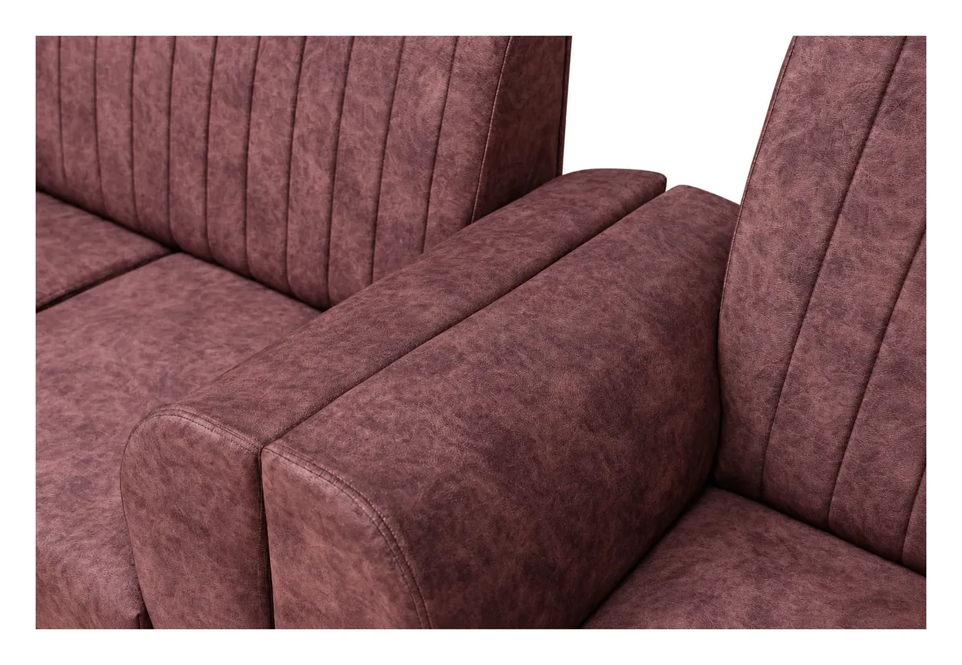 Sofa Set 3+1+1, Wine, Channel-Stitched, photo 6