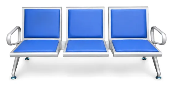 Waiting Chair, 3-Seater, Blue