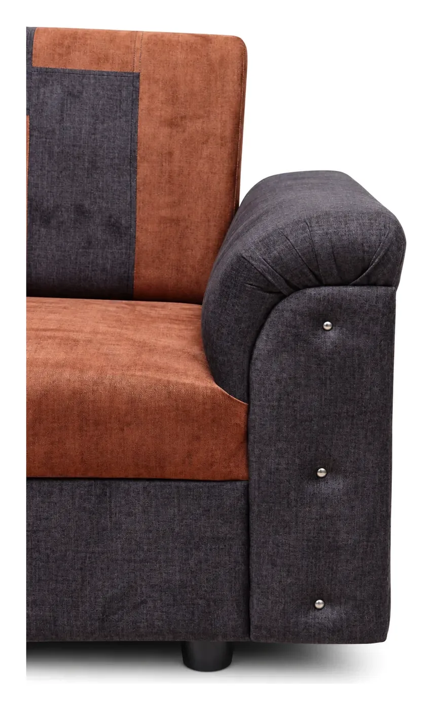 Sofa Set 3+1+1, Brown and Black Patchwork, photo 5