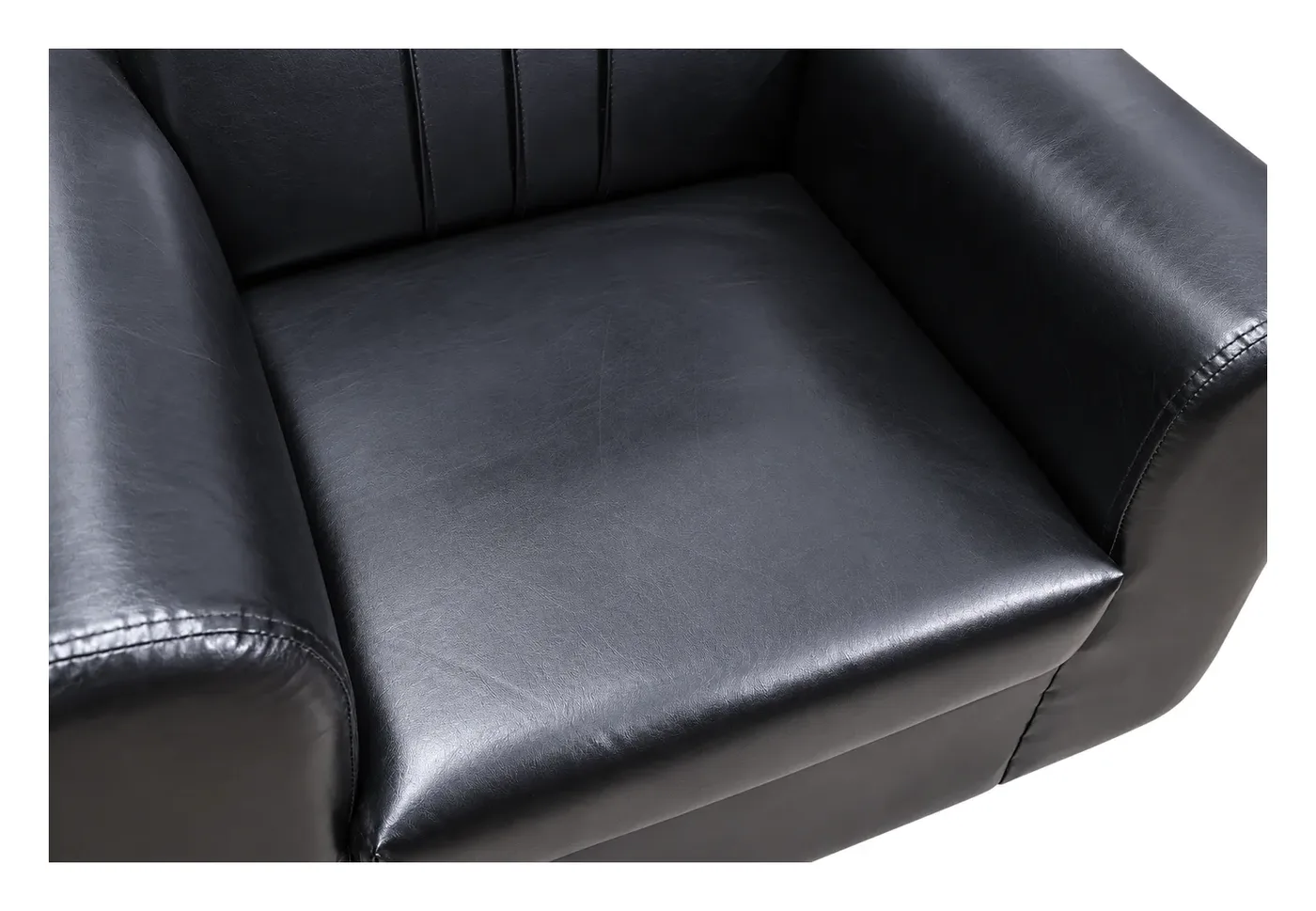 Sofa Set 3+1+1, Black Leather-Look, photo 4