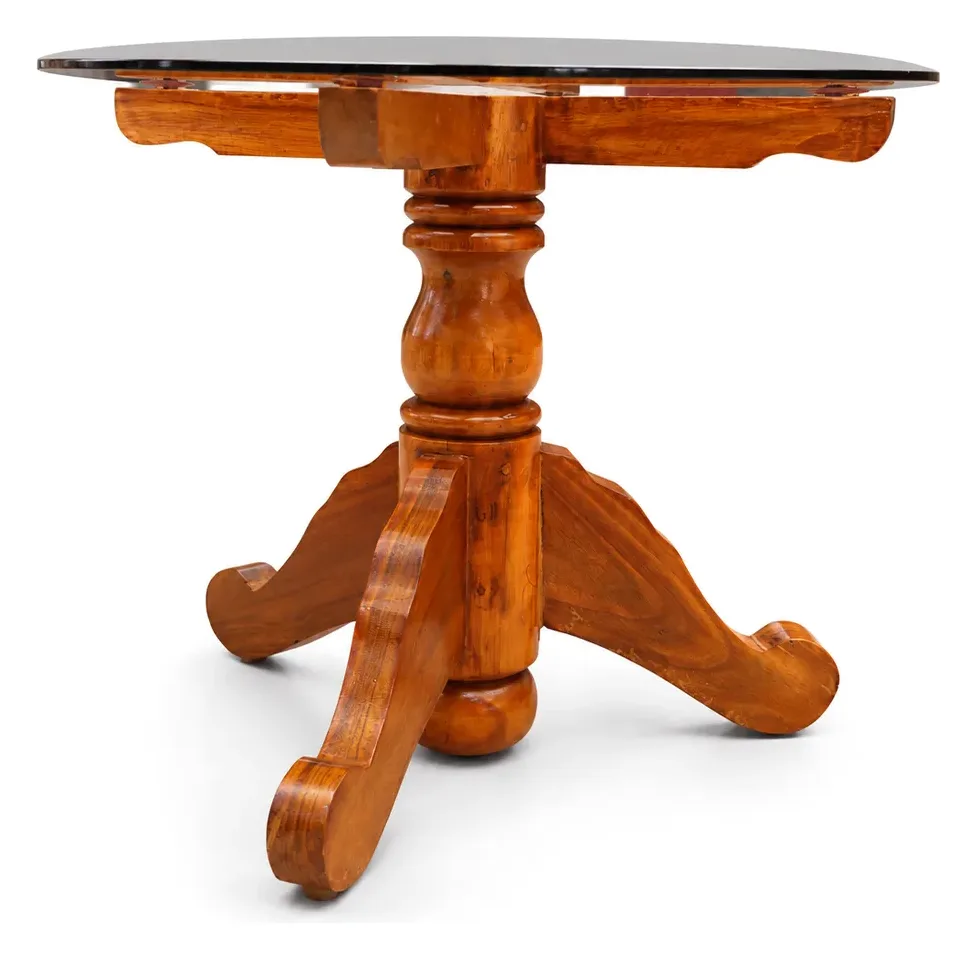 Round Table, Glass Top, Pedestal Base, photo 2