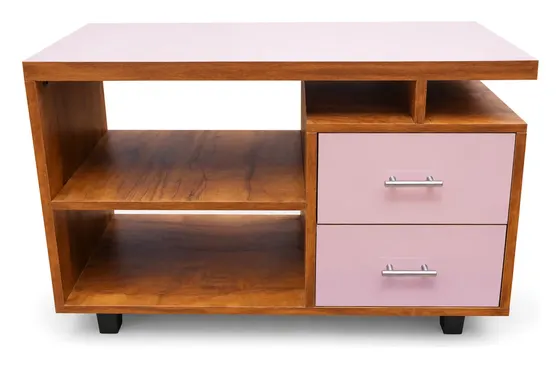 Storage Table with Two Drawers, on Wheels