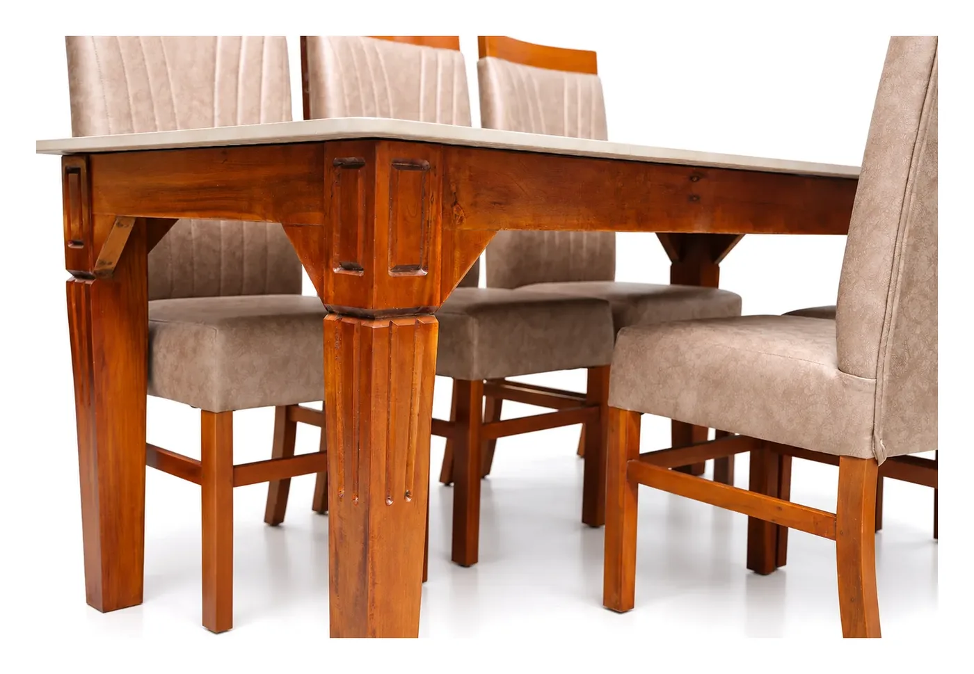 6-Seater Dining Set, Marble-Look Top, photo 6